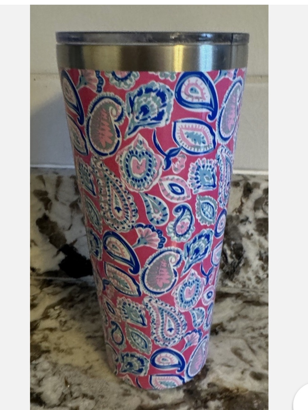 Pink Paisley Insulated Tumbler - Stainless Lid NWT